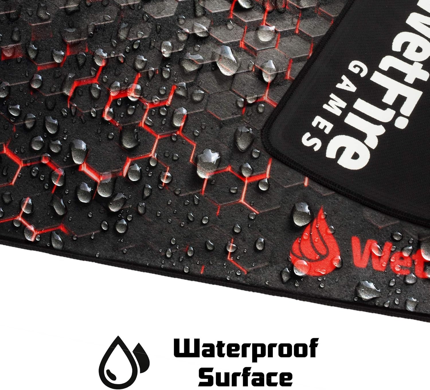 Extended Gaming Mouse Mat/Pad - XL Large, Wide (Long), Stitched Edges | 37.4W X 13L, 5Mm Thickness (Black_Red)