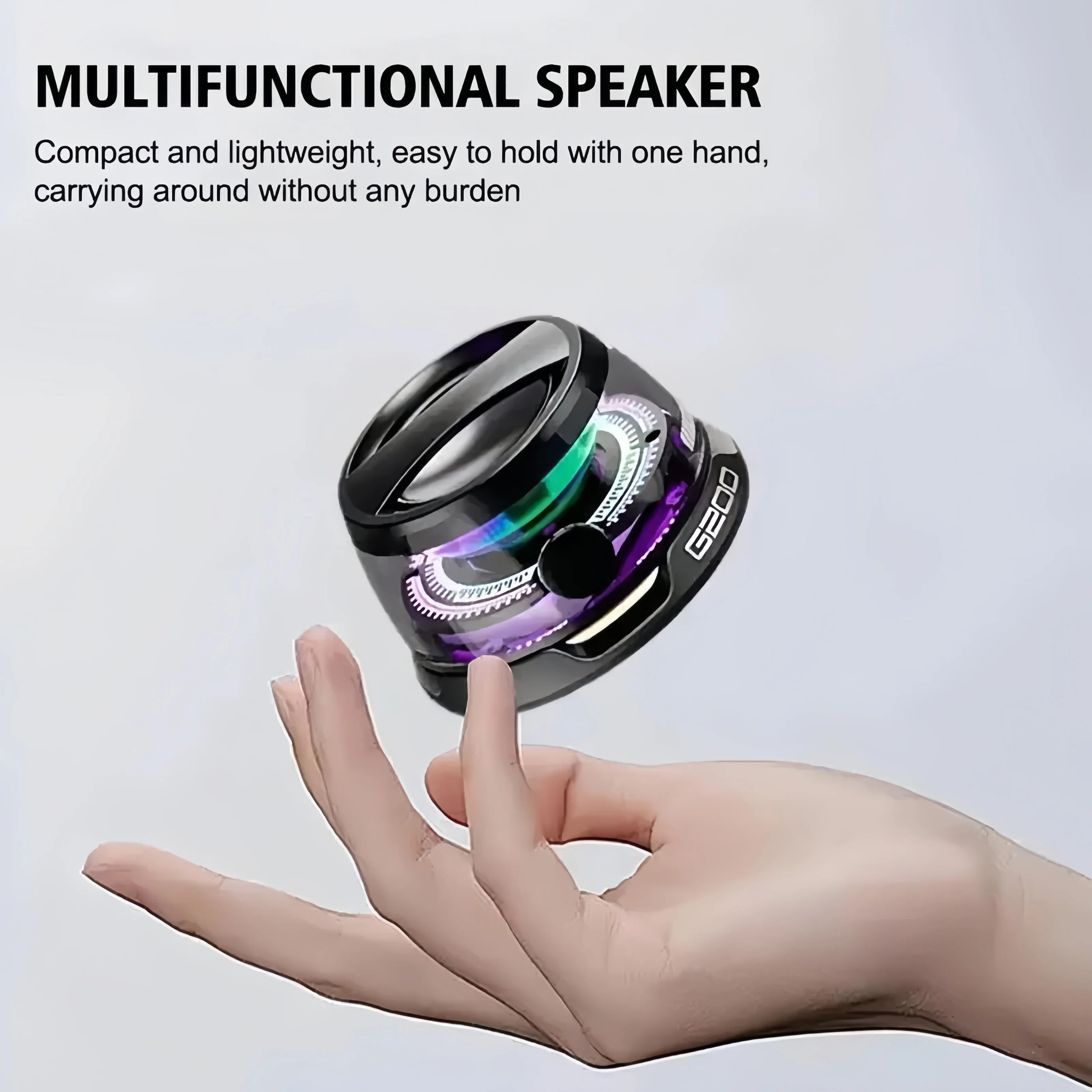 Bluetooth 5.3 Speaker Magnetic Speaker Portable Mini Speaker Colorful RGB Light Speaker Mini Sound Box for Home Office Outdoor