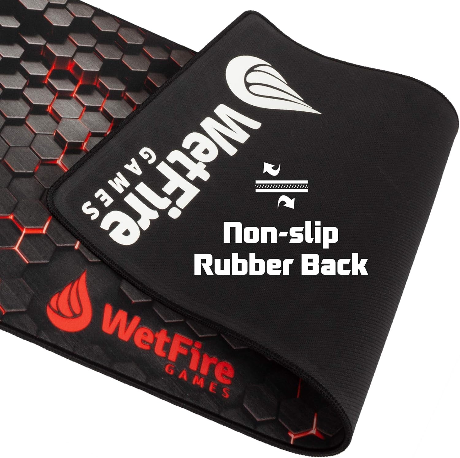 Extended Gaming Mouse Mat/Pad - XL Large, Wide (Long), Stitched Edges | 37.4W X 13L, 5Mm Thickness (Black_Red)